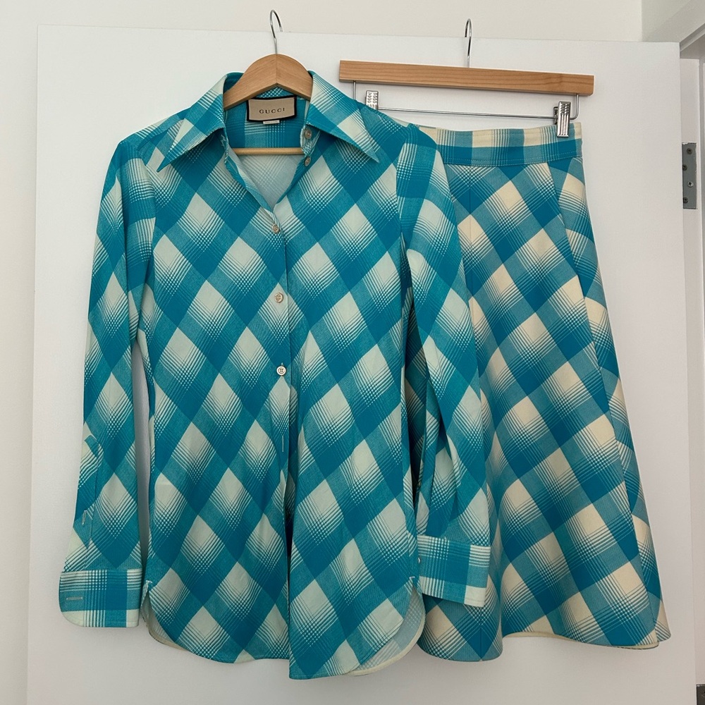 Gucci Plaid Skirt Set - size 38
